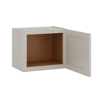 15" Tall 27LGDS Laguna Gray Double Shaker Stackable Wall Cabinet - Single Door 9", 12", 15", 18" & 21" Wide