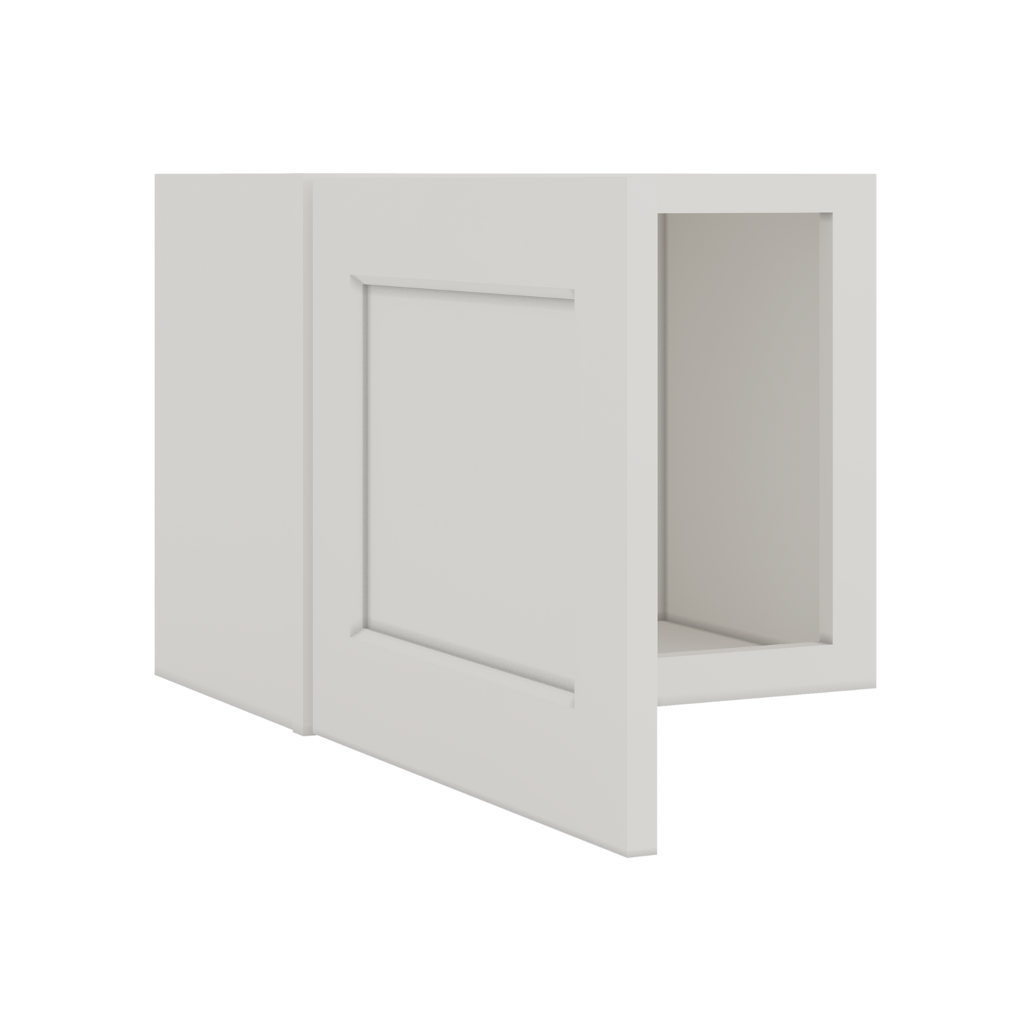 15" Tall 2WS White Shaker Stackable Wall Cabinet - Single Door 9", 12", 15", 18" & 21" Wide