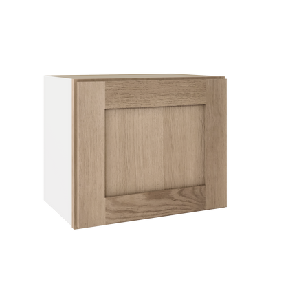 15" Tall x 12" Deep Stacker /  Upper Natural Color 17ROS - Redondo White Oak Shaker 1-1/4" Overlay Wall Cabinet