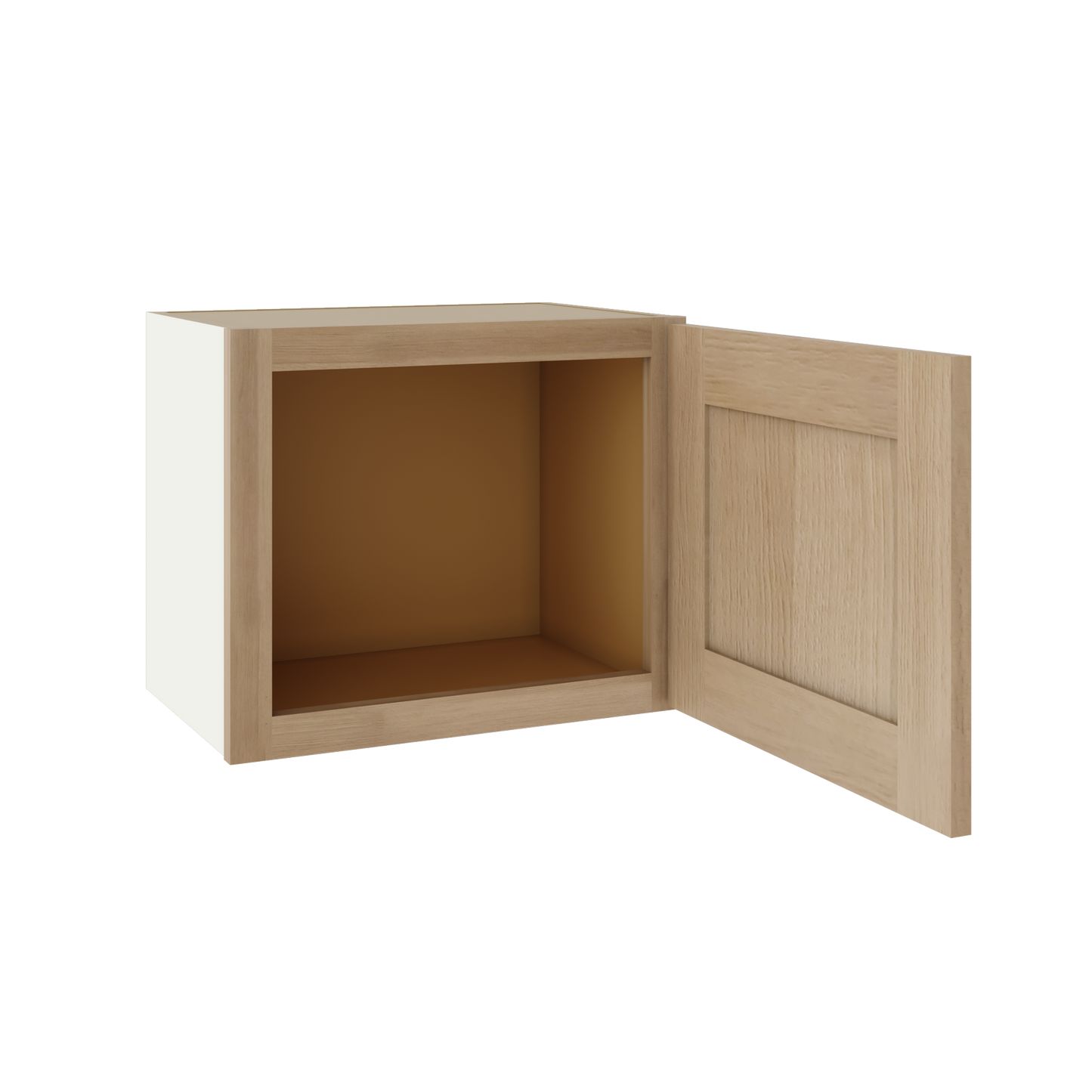15" Tall x 12" Deep Stacker /  Upper Natural Color 17ROS - Redondo White Oak Shaker 1-1/4" Overlay Wall Cabinet