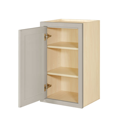 30" Tall Tuscan Gray Inset Shaker Wall Cabinet - Single Door 9", 12", 15", 18" & 21"