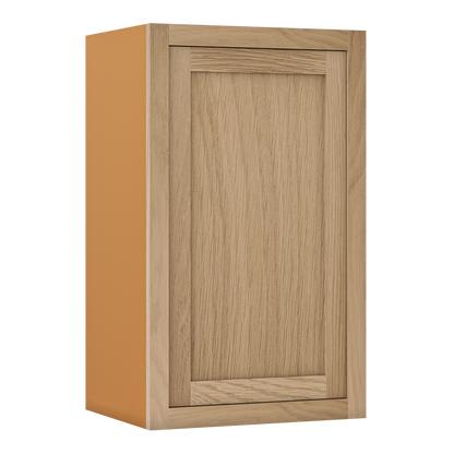30" Tall White Oak Inset Shaker Wall Cabinet - Single Door 9", 12", 15", 18" & 21" - Special Order