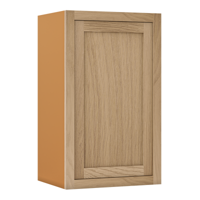 30" Tall White Oak Inset Shaker Wall Cabinet - Single Door 9", 12", 15", 18" & 21" - Special Order