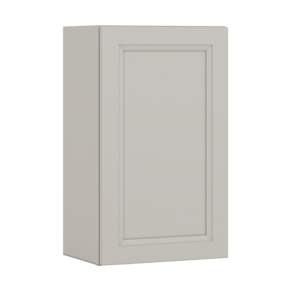 30" Tall 27LGDS Laguna Gray Double Shaker Wall Cabinet - Single Door 9", 12", 15", 18", 21" WIde