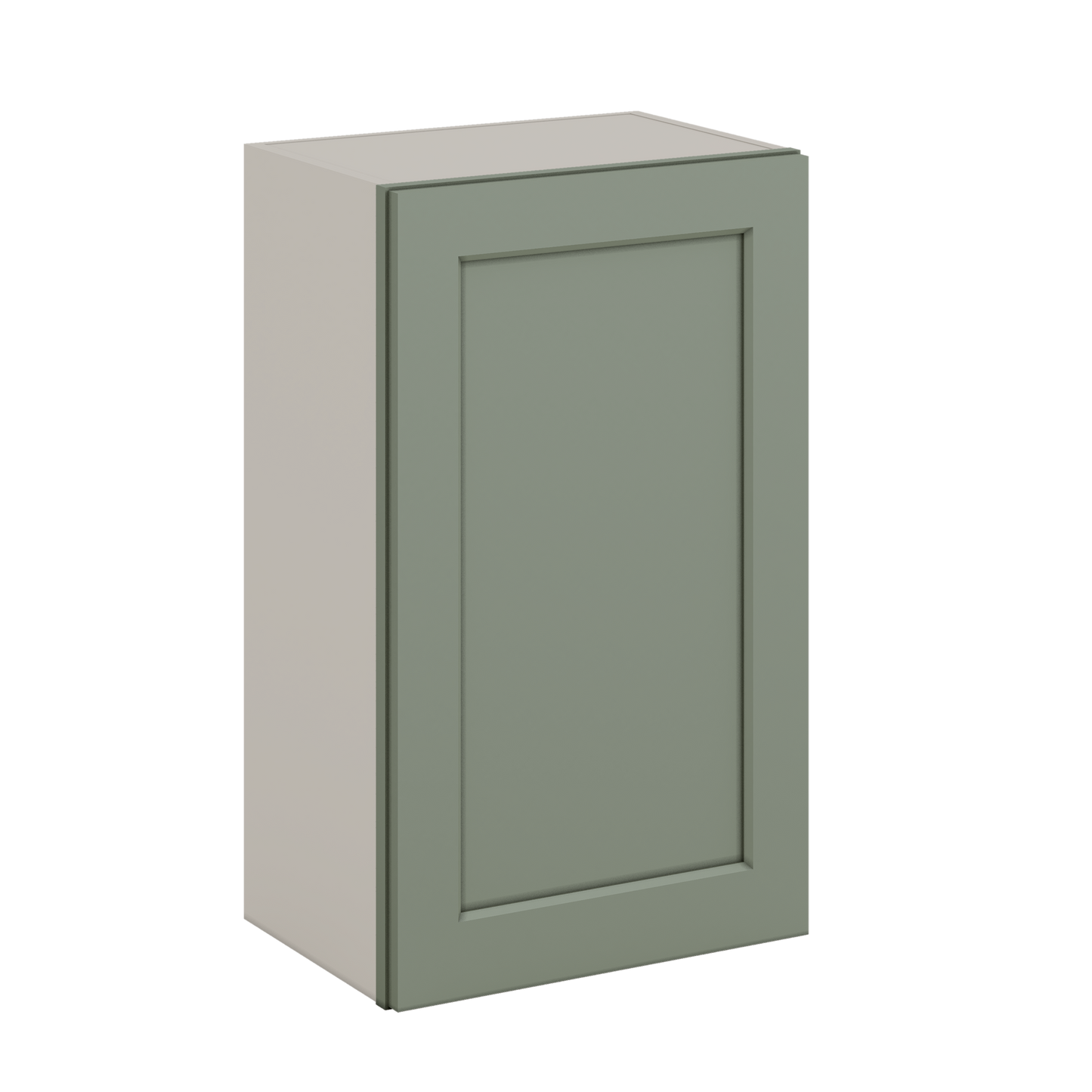 30" Tall Green Shaker 1-1/4" Overlay Wall Cabinet - Single Door 9", 12", 15", 18", 21" WIde