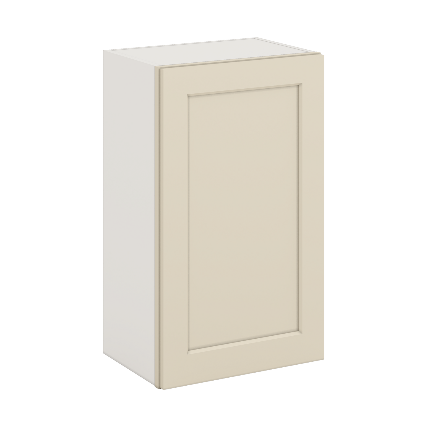 30" Tall Manhattan Cream Shaker 1-1/4" Overlay Wall Cabinet - Single Door 9", 12", 15", 18", 21" WIde