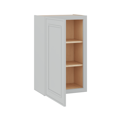30" Tall Single Door 9", 12", 15", 18" & 21" Wall Cabinet White Elegant Oak Craftsman Shaker 1-1/4" Overlay Shaker