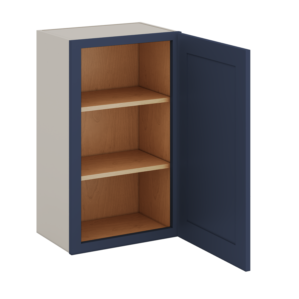 30" Tall NB29- Naval Blue Shaker 1-1/4" Overlay Wall Cabinet - Single Door 9", 12", 15", 18", 21" WIde