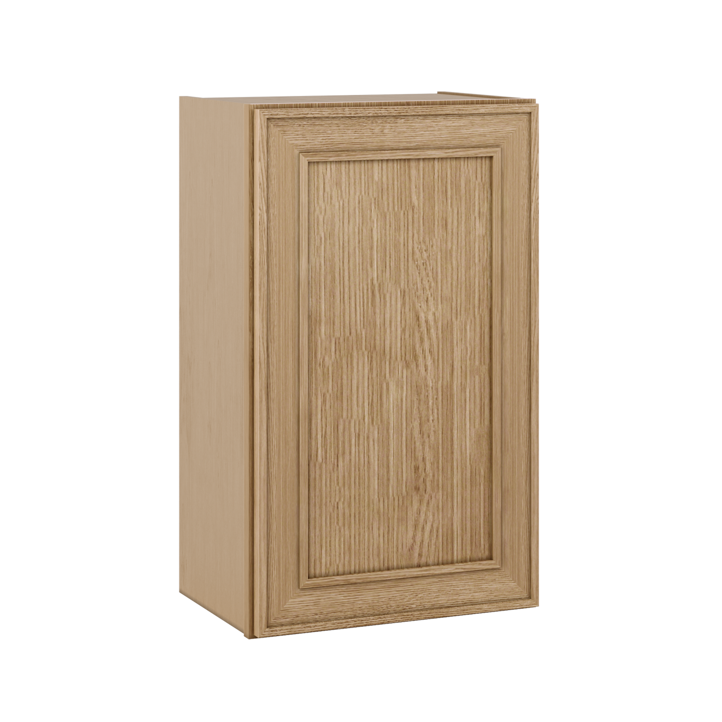 30" Tall Single Door 9", 12", 15", 18" & 21" Wall Cabinet Elegant Oak Craftsman Shaker 1-1/4" Overlay Shaker