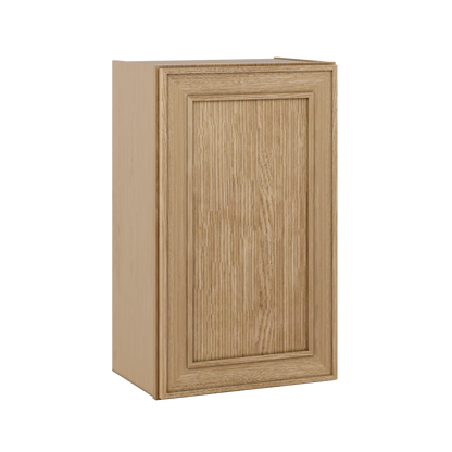 30" Tall Single Door 9", 12", 15", 18" & 21" Wall Cabinet Elegant Oak Craftsman Shaker 1-1/4" Overlay Shaker