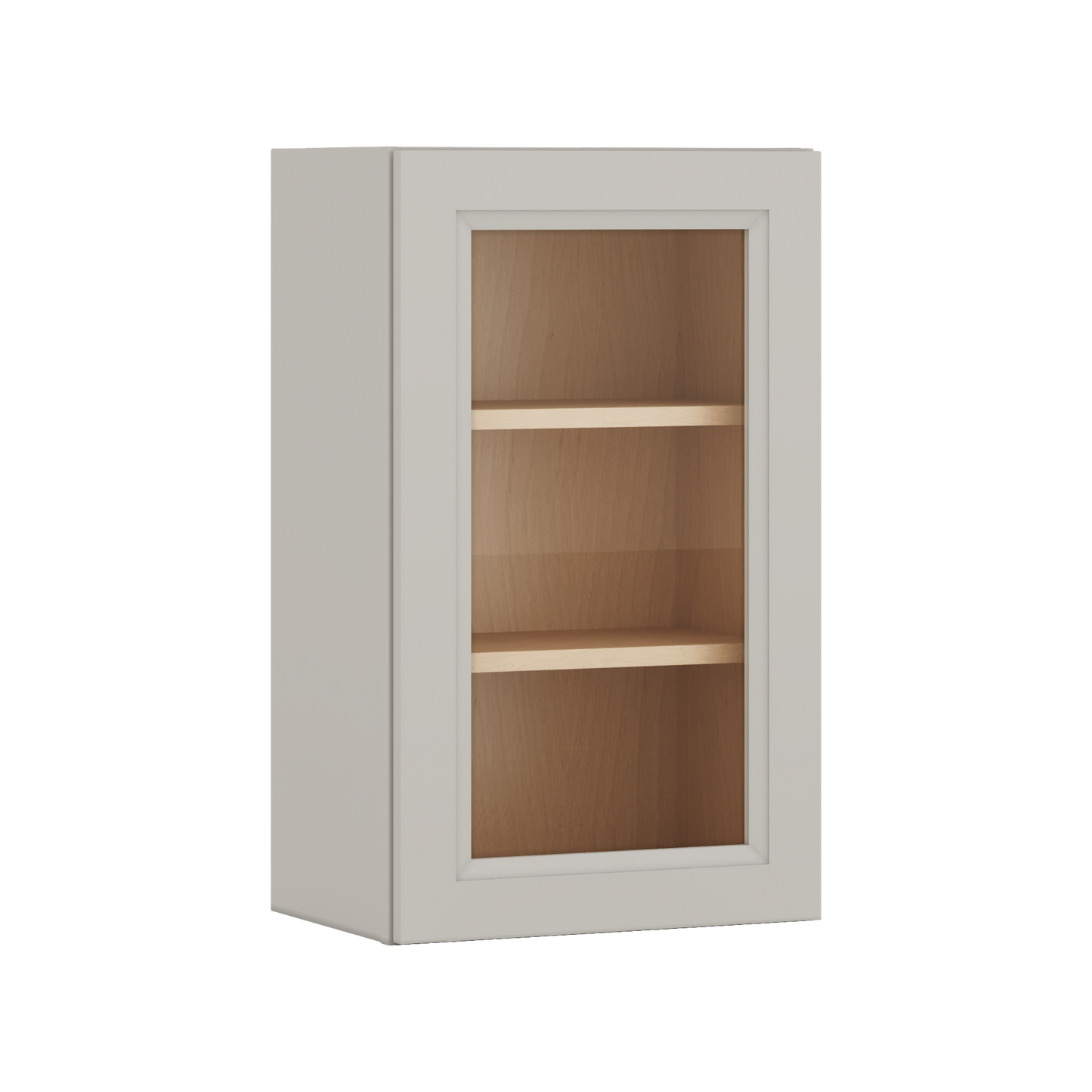 30" Tall 27LGDS Laguna Gray Double Shaker Glass Ready Wall Cabinet - Single Door 9", 12", 15", 18", 21" WIde