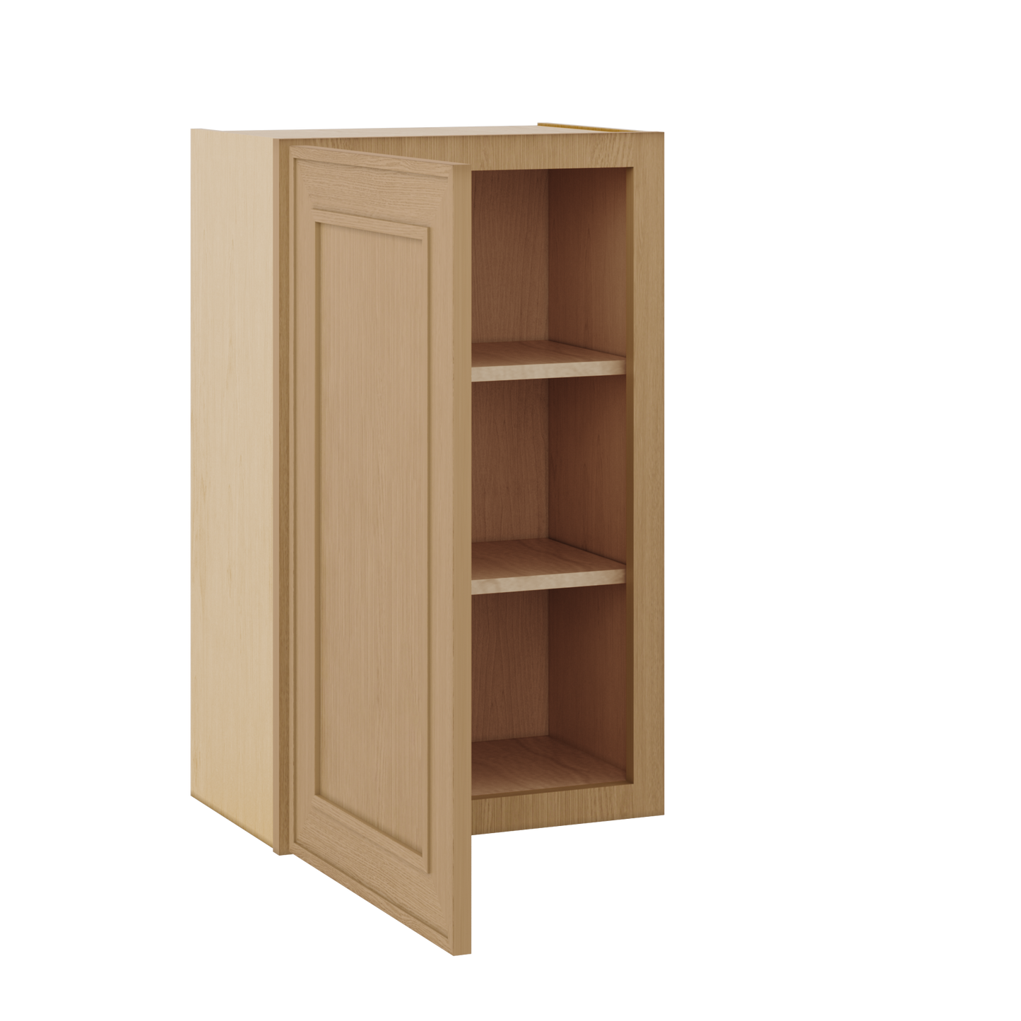 30" Tall Single Door 9", 12", 15", 18" & 21" Wall Cabinet Elegant Oak Craftsman Shaker 1-1/4" Overlay Shaker