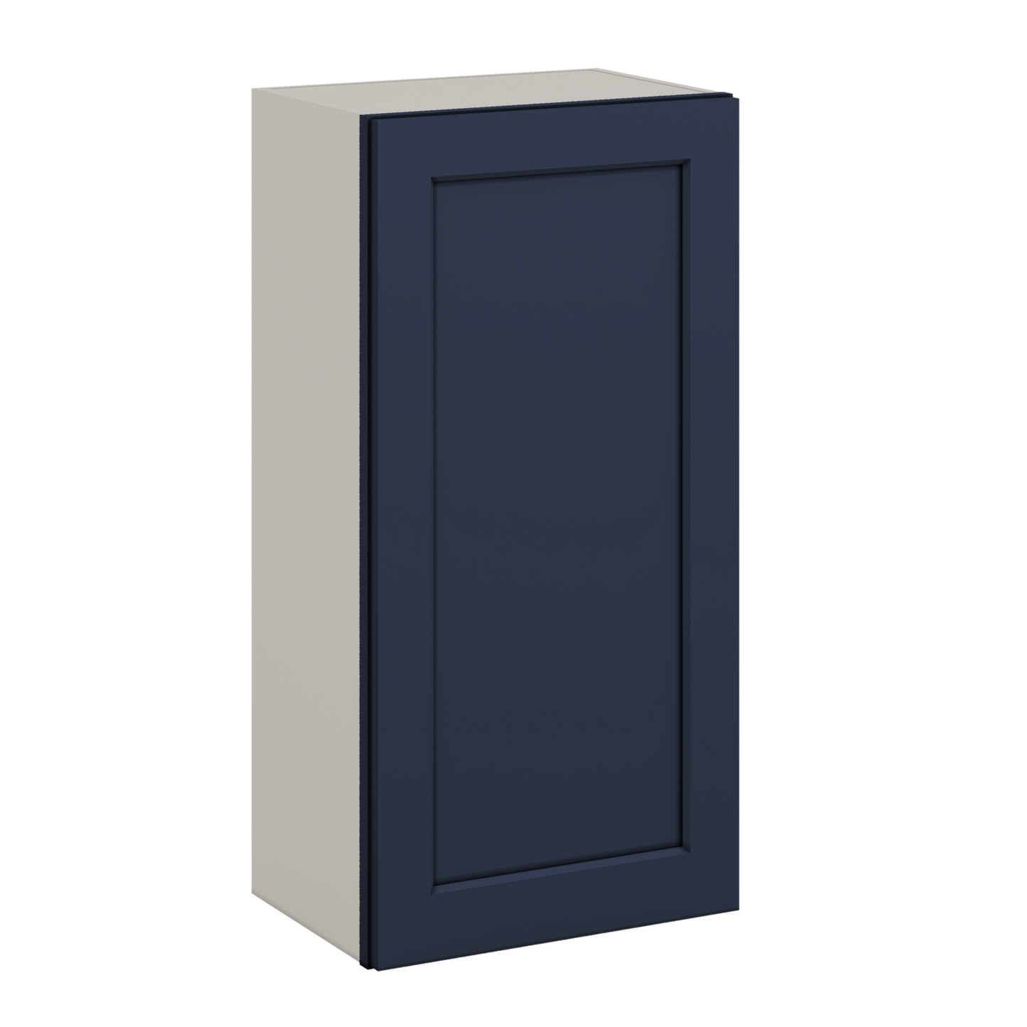36" Tall NB29 Naval Blue Shaker 1-1/4" Overlay Wall Cabinet - Single Door 9", 12", 15", 18", 21"