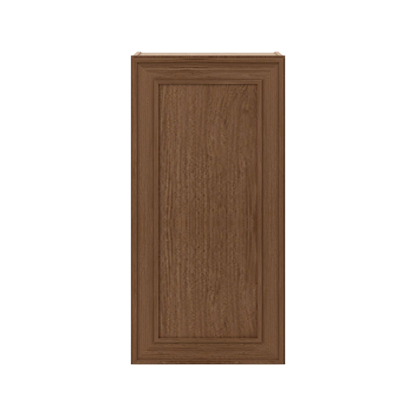 36" Tall Single Door 9", 12", 15", 18" & 21" Mocha Elegant Oak 1-1/4" Overlay Shaker Wall Cabinet