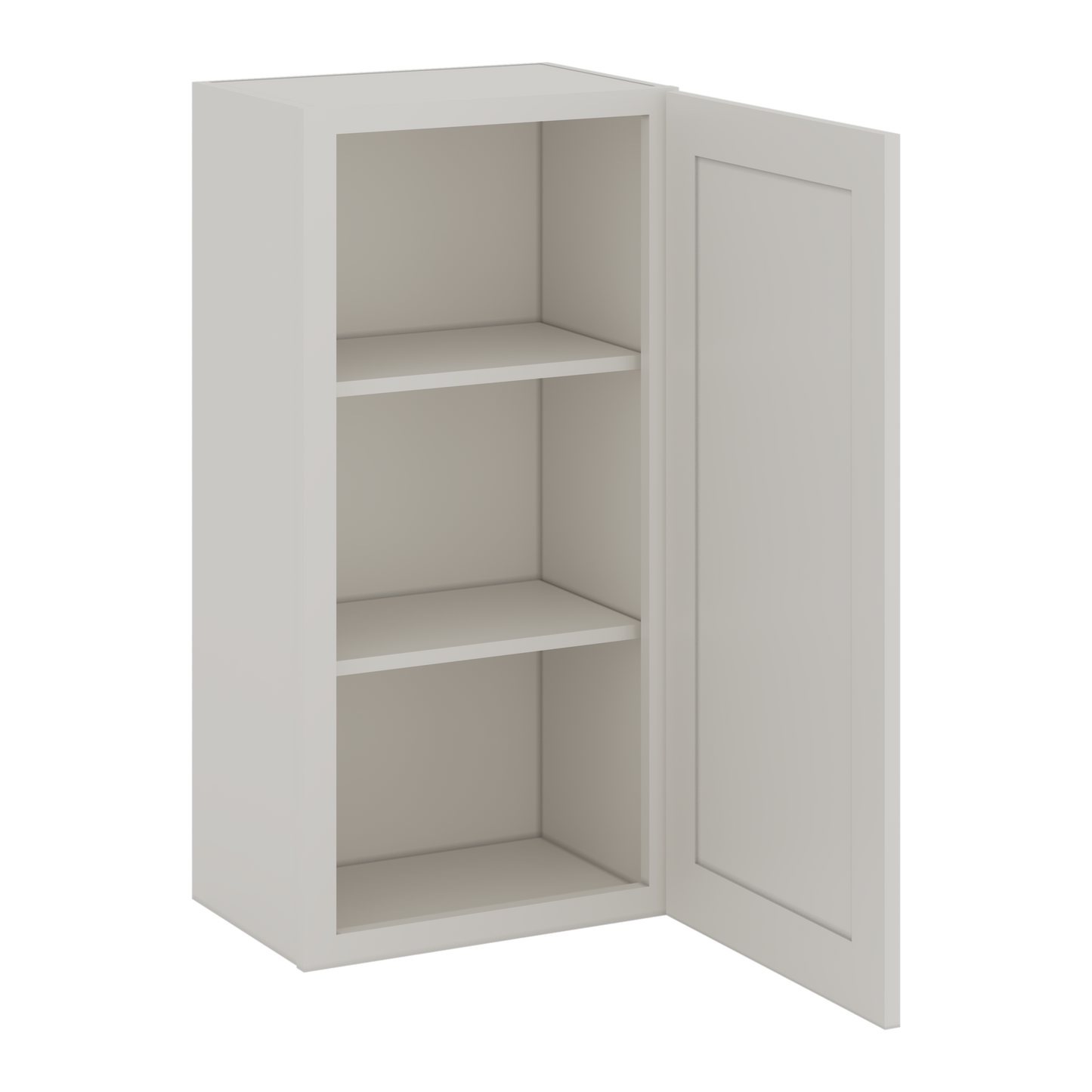 36" Tall ICE White Shaker 1-1/4" Overlay Wall Cabinet - Single Door 9", 12", 15", 18", 21" CWS/CWB