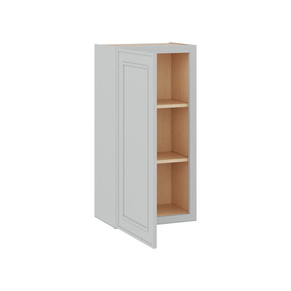 36" Tall Single Door 9", 12", 15", 18" & 21" White Elegant Oak 1-1/4" Overlay Shaker Wall Cabinet
