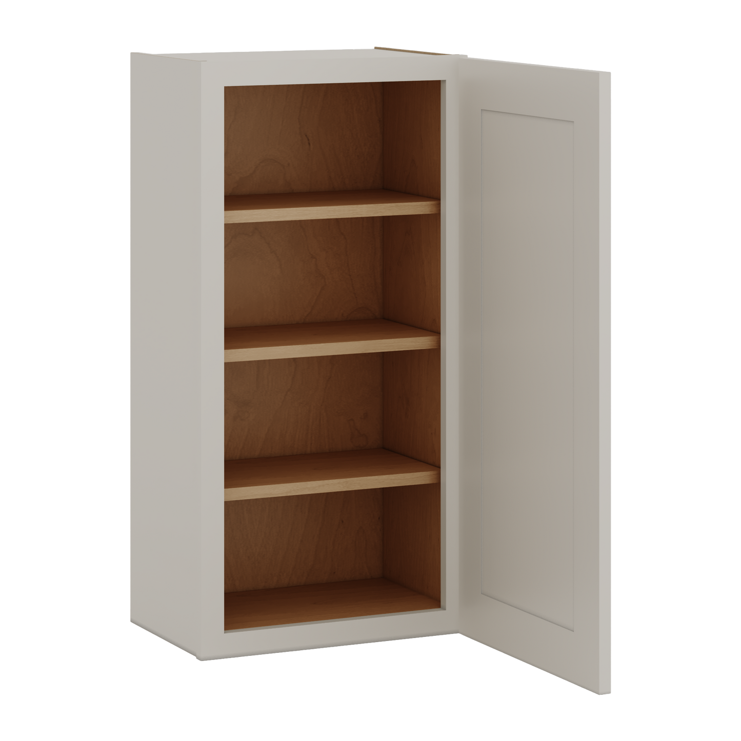 36" Tall 27LGDS Laguna Gray Double Shaker Wall Cabinet - Single Door 9", 12", 15", 18", 21"