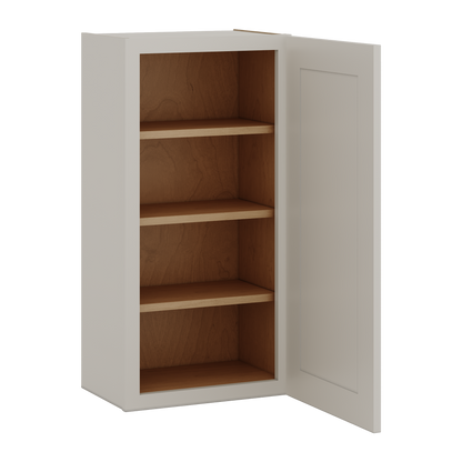 36" Tall 27LGDS Laguna Gray Double Shaker Wall Cabinet - Single Door 9", 12", 15", 18", 21"