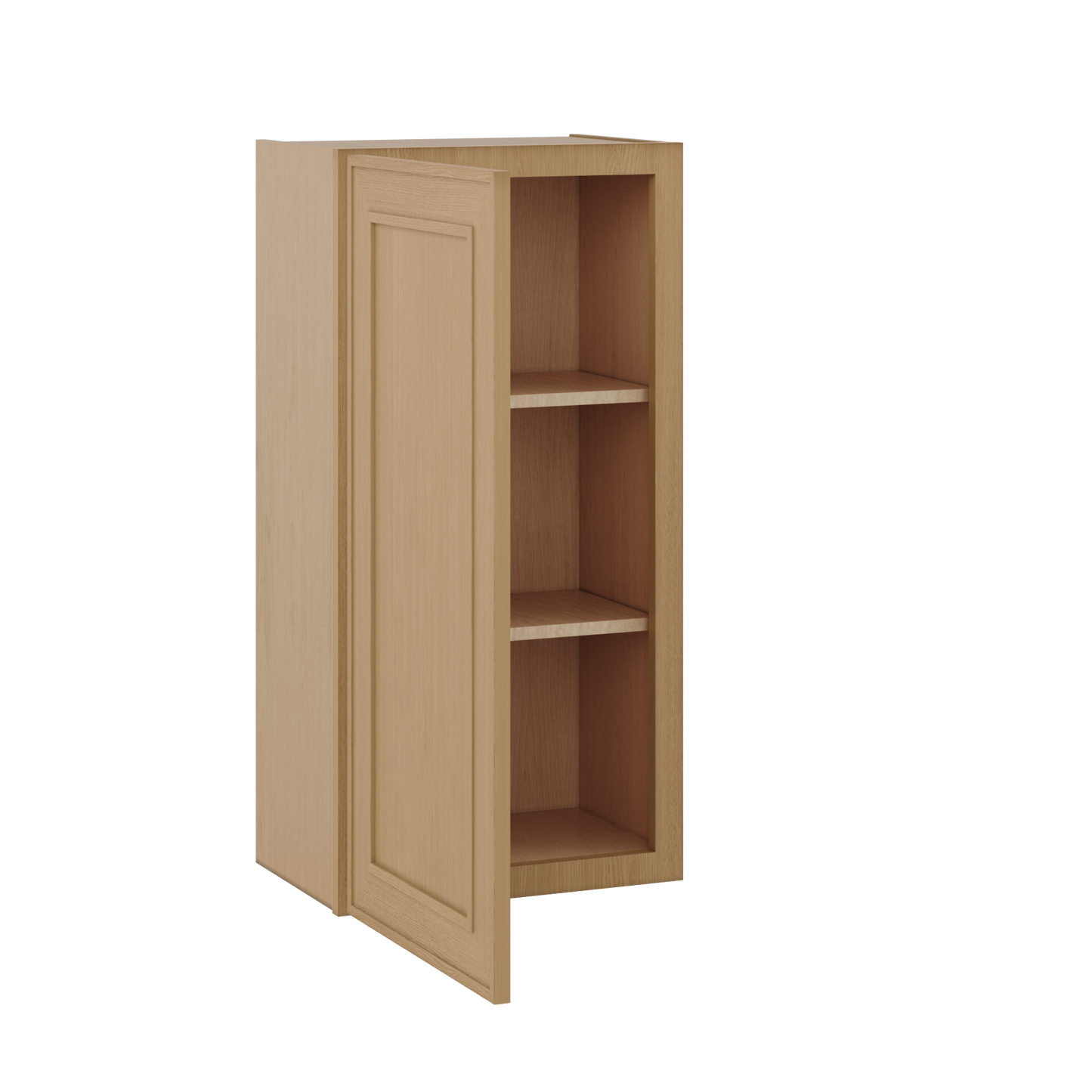 Natural oak elegant craftsman shaker single-door wall 9"–36" rta kitchen cabinet – view 9