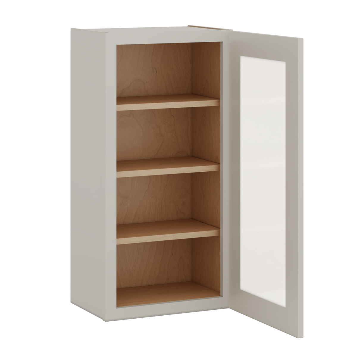 36" Tall 27LGDS Laguna Gray Double Shaker Glass Ready Wall Cabinet - Single Door 9", 12", 15", 18", 21"