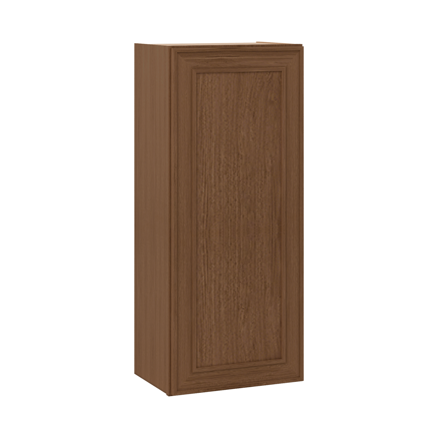 42" Tall Single Door 9", 12", 15", 18" & 21" Elegant Craftsman Mocha Shaker 1-1/4" Overlay Wall Cabinet