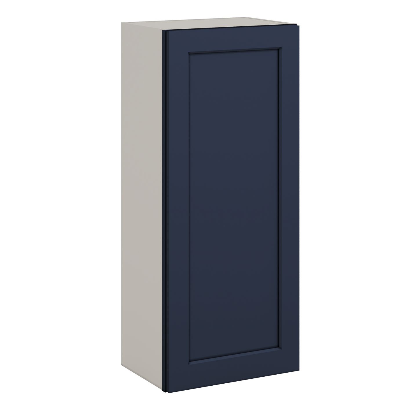 42" Tall NB29 Naval Blue Shaker 1-1/4" Overlay Wall Cabinet - Single Door 9", 12", 15", 18", 21"