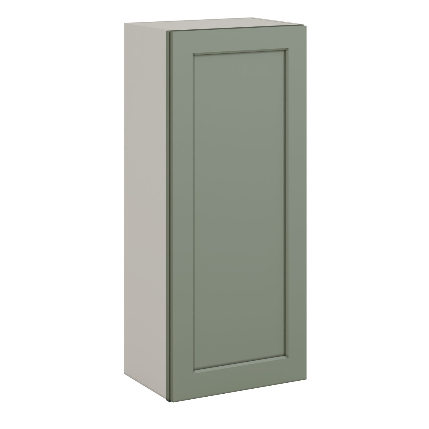 42" Tall Green Shaker 1-1/4" Overlay Wall Cabinet - Single Door 9", 12", 15", 18", 21"