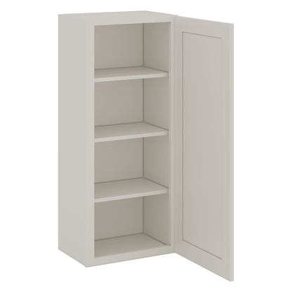 40" Tall 2WS White Shaker 1-1/4" Overlay Wall Cabinet - Single Door 9", 12", 15", 18", 21"