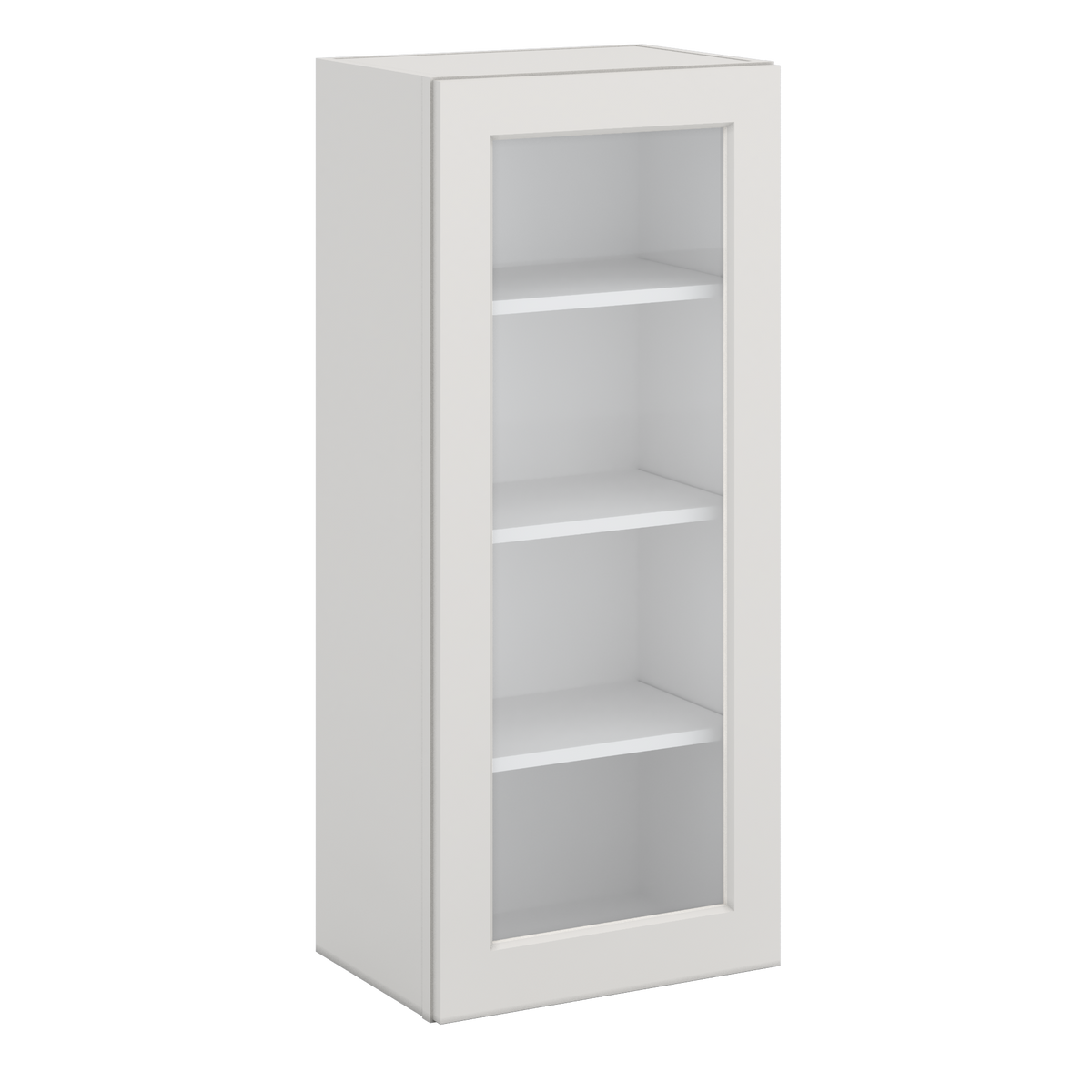 W1842 Wall 42 Inches Tall Glass Front Ready White Shaker
