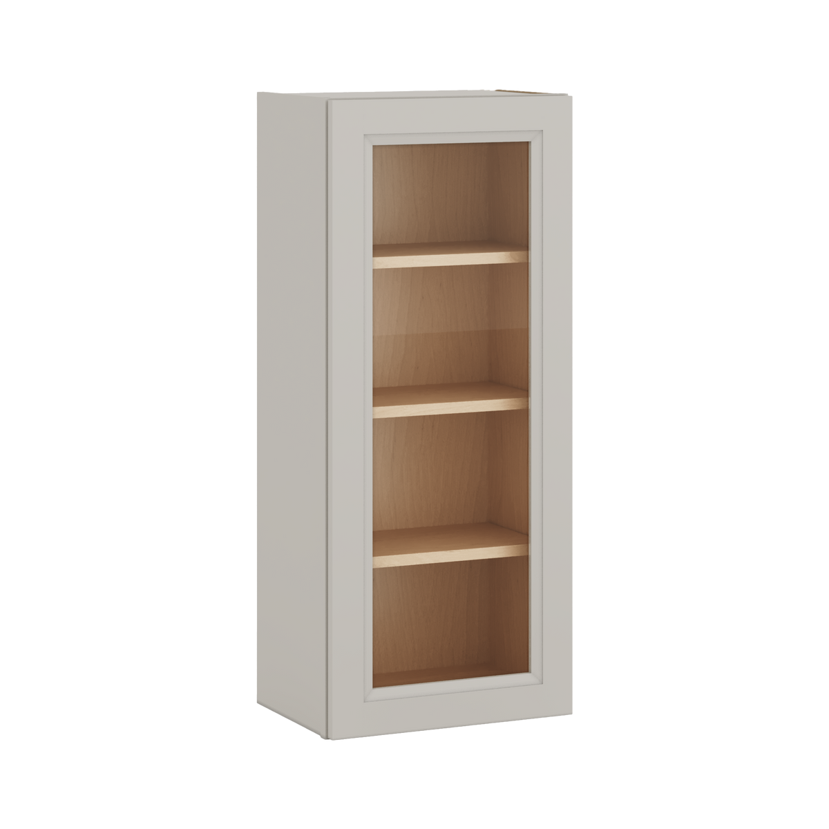 42" Tall 27LGDS Laguna Gray Double Shaker Glass Ready Wall Cabinet - Single Door 9", 12", 15", 18", 21"