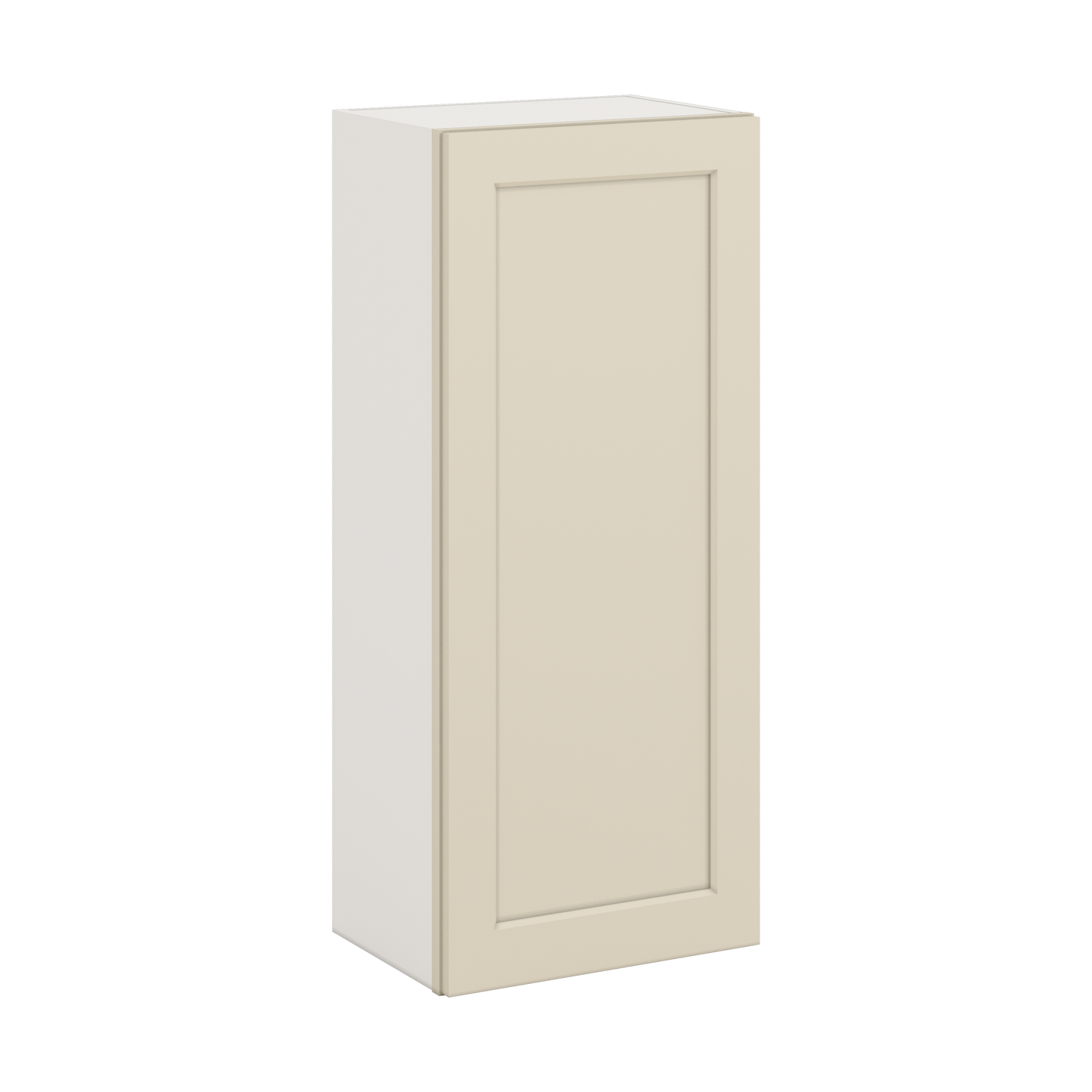 42" Tall Manhattan Cream Shaker 1-1/4" Overlay Wall Cabinet - Single Door 9", 12", 15", 18", 21"