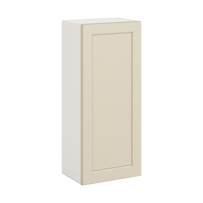 42" Tall Manhattan Cream Shaker 1-1/4" Overlay Wall Cabinet - Single Door 9", 12", 15", 18", 21"