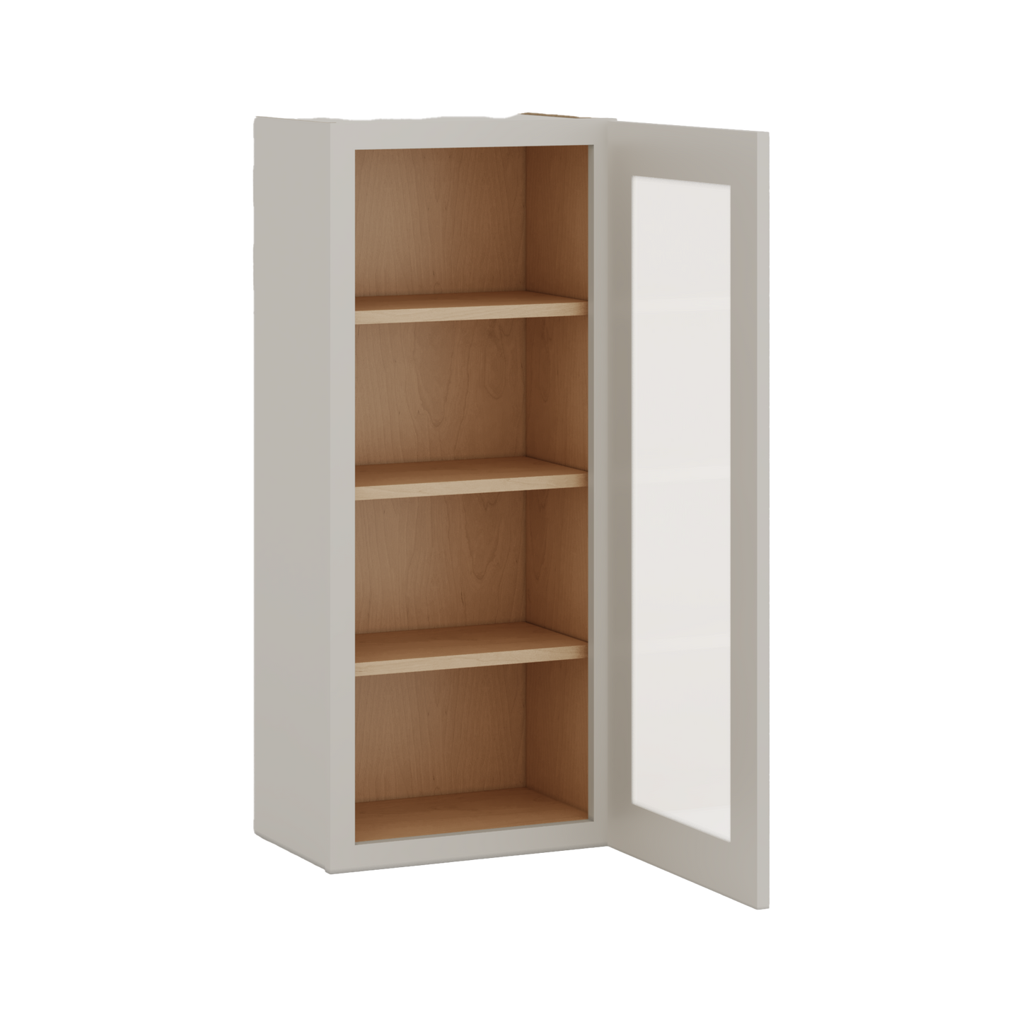 42" Tall 27LGDS Laguna Gray Double Shaker Glass Ready Wall Cabinet - Single Door 9", 12", 15", 18", 21"