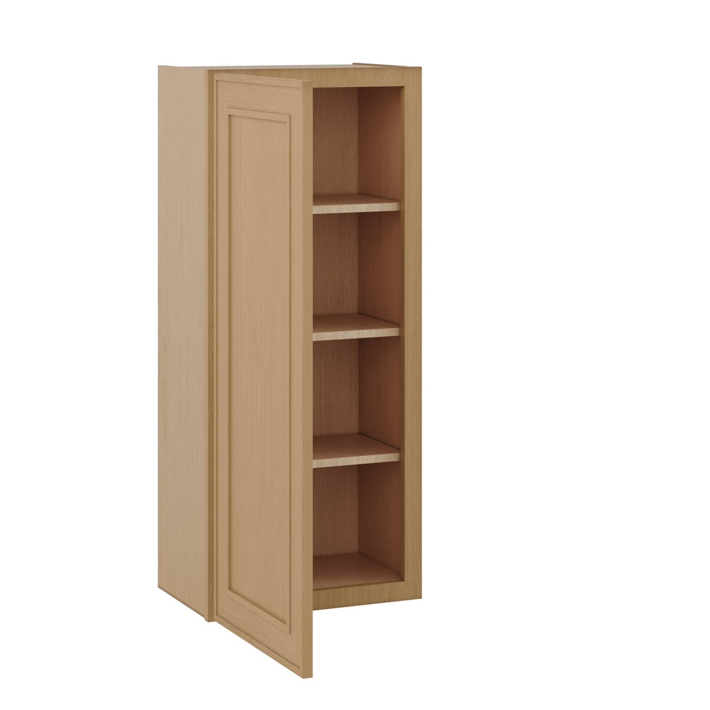 Natural oak elegant craftsman shaker single-door wall 9"–42" rta kitchen cabinet – view 8