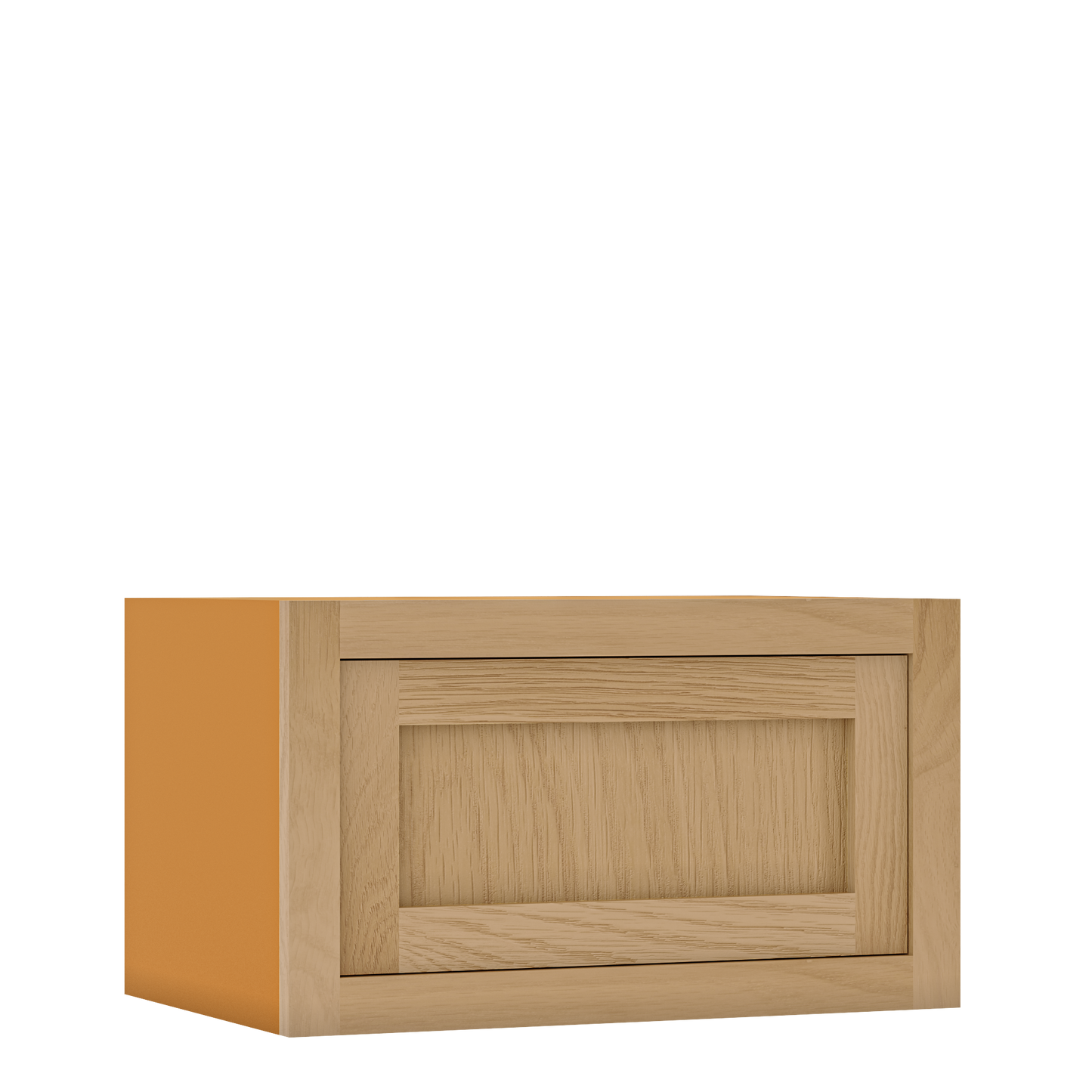 12" Tall Inset Oak Shaker Wall Cabinet - Single Door 9" to 21" Wide - Special Order