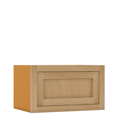 12" Tall Inset Oak Shaker Wall Cabinet - Single Door 9" to 21" Wide - Special Order