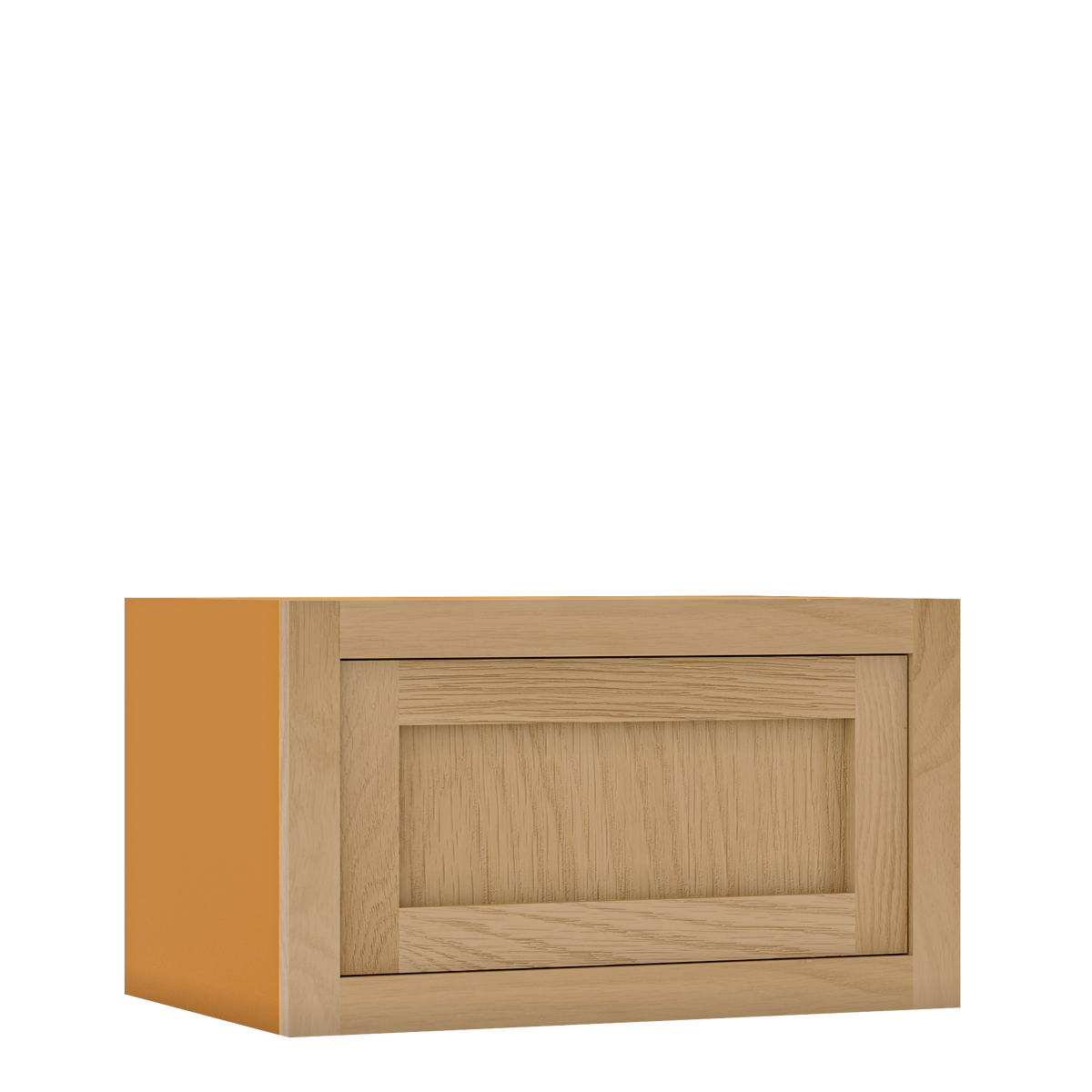 12" Tall Single Door 9" to 21" Wide - Inset Oak Shaker Wall Cabinet - Special Order