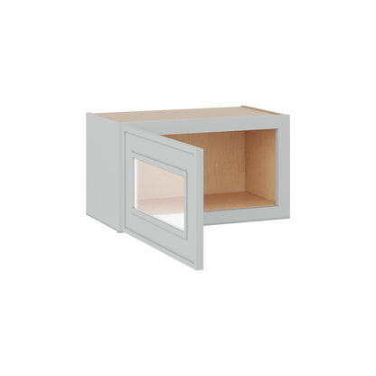 12" Tall 12" Deep Glass Door Stacker | Wall White Elegant Oak Craftsman Shaker 1-1/4" Overlay Wall Cabinet -  12", 15", 18", 21", 24", 27", 30", 33" & 36" Wide