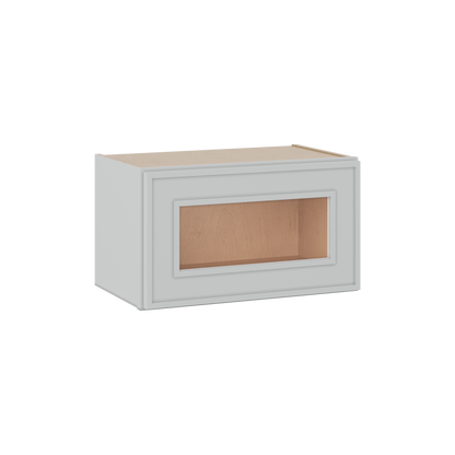 W2112GD White Glass Elegant Craftsman Oak Shaker