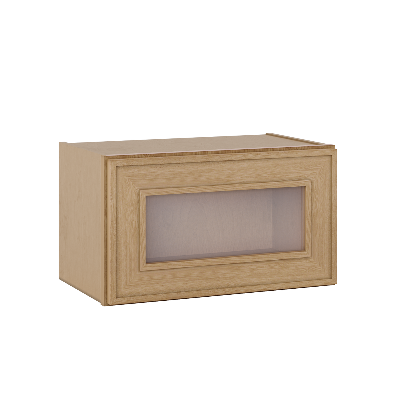 12" Tall 12" Deep Glass Door Stacker | Wall Elegant Oak Craftsman Shaker 1-1/4" Overlay Wall Cabinet -  12", 15", 18", 21", 24", 27", 30", 33" & 36" Wide