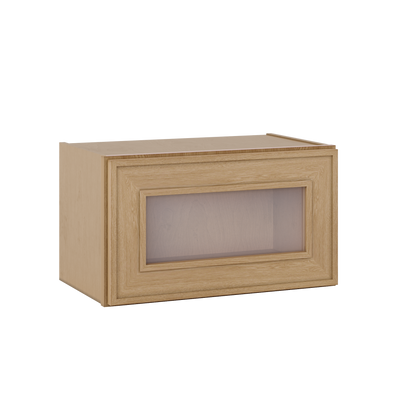 12" Tall 12" Deep Glass Door Stacker | Wall Elegant Oak Craftsman Shaker 1-1/4" Overlay Wall Cabinet -  12", 15", 18", 21", 24", 27", 30", 33" & 36" Wide