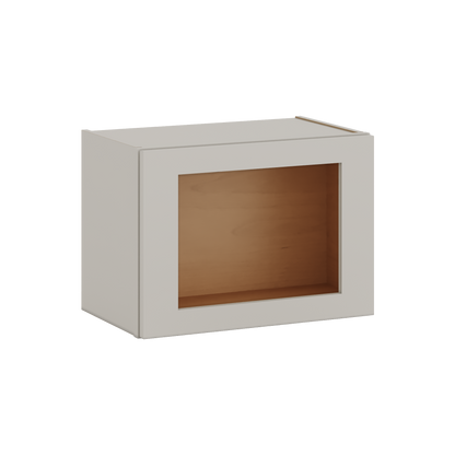 15" Tall 27LGDS Laguna Gray Double Shaker Stackable Glass Ready Wall Cabinet - Single Door 9", 12", 15", 18" & 21" Wide