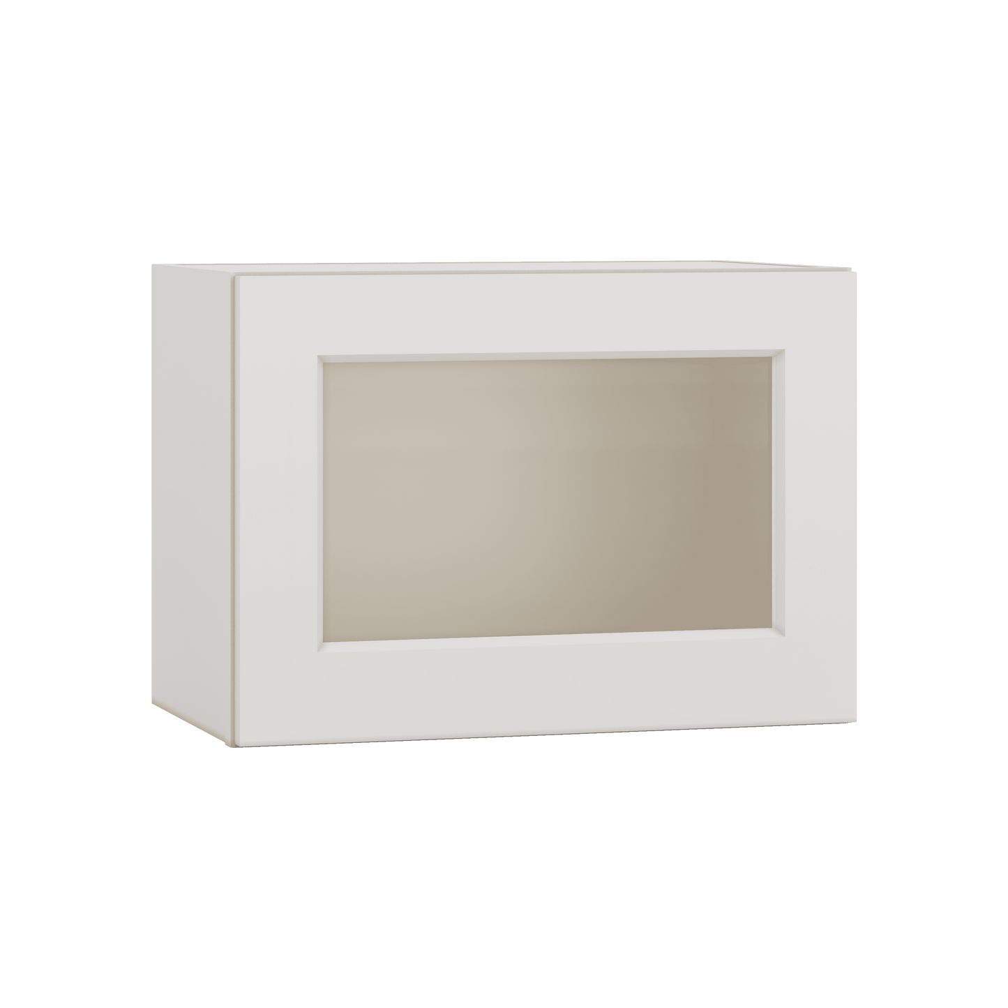15" Tall 2WS White Shaker Stackable Glass Ready Wall Cabinet - Single Door 9", 12", 15", 18" & 21" Wide
