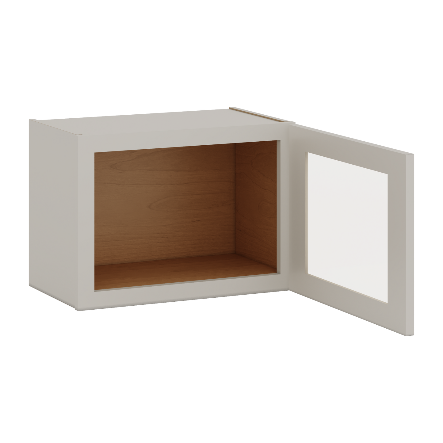 15" Tall 27LGDS Laguna Gray Double Shaker Stackable Glass Ready Wall Cabinet - Single Door 9", 12", 15", 18" & 21" Wide