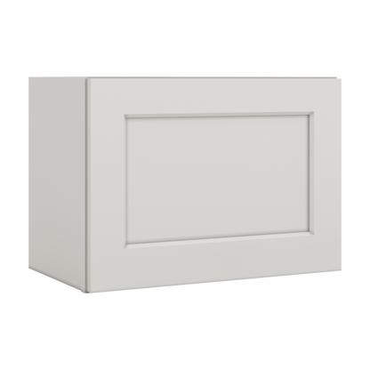 15" Tall 2WS White Shaker Stackable Wall Cabinet - Single Door 9", 12", 15", 18" & 21" Wide
