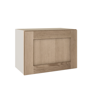 15" Tall x 12" Deep Stacker /  Upper Natural Color 17ROS - Redondo White Oak Shaker 1-1/4" Overlay Wall Cabinet