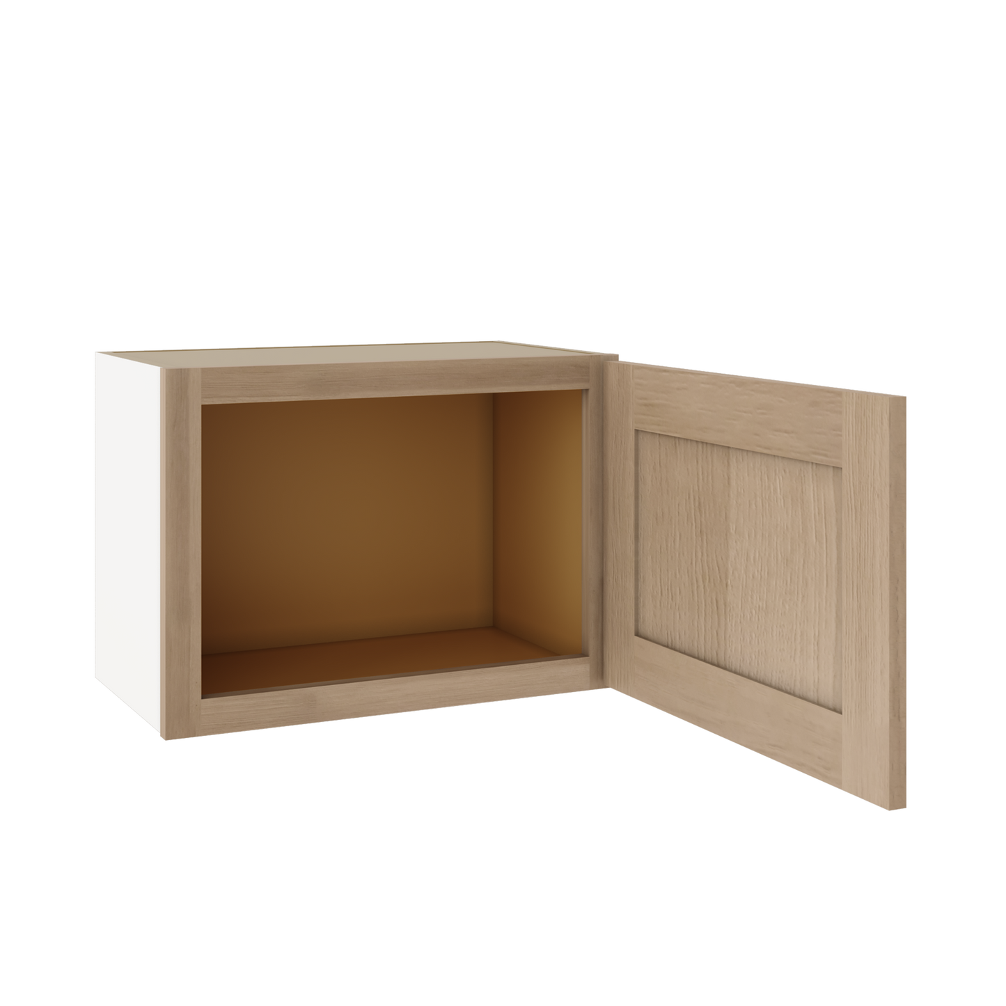 15" Tall x 12" Deep Stacker /  Upper Natural Color 17ROS - Redondo White Oak Shaker 1-1/4" Overlay Wall Cabinet