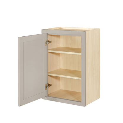 30" Tall Tuscan Gray Inset Shaker Wall Cabinet - Single Door 9", 12", 15", 18" & 21"