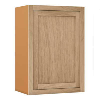 39" Tall White Oak Inset Shaker Wall Cabinet - Single Door 9", 12", 15", 18" & 21"