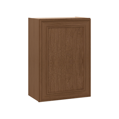 30" Tall Single Door 9", 12", 15", 18" & 21" Wall Cabinet Elegant Craftsman Mocha Shaker 1-1/4" Overlay Shaker